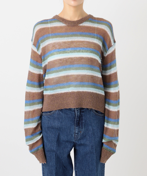【ぷー】nagonstans 24SS ニットボーダーニットプルオーバー B.C STOCK（ベーセーストック） ニット セーター 手洗い可 / フォギー