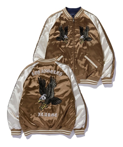 Houston スカジャン　別珍　XL HOUSTON スカジャン 別珍スカジャン（アラスカクマ・ホワイト