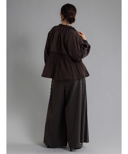 Te chichi パンツ 「Atelier plier」サイドプリーツワイドパンツ