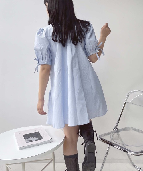 「AS KNOW AS plus」 半袖シャツ FREE サックスブルー レディース_画像7