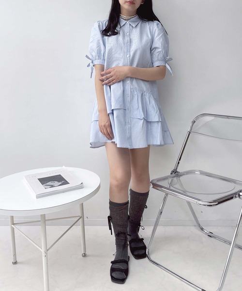 「AS KNOW AS plus」 半袖シャツ FREE サックスブルー レディース_画像8