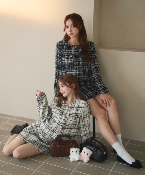 TITTY＆CO.（ティティーアンドコー） セットアップ チェック柄ツイード