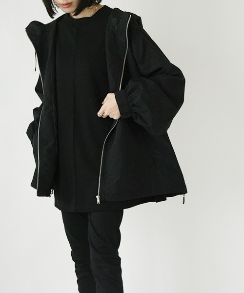 「and it_」 ジップアップブルゾン M ブラック レディース_画像3