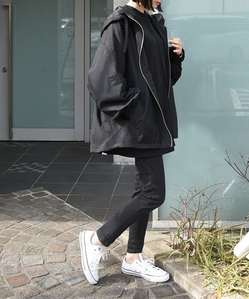 「and it_」 ジップアップブルゾン M ブラック レディース_画像4