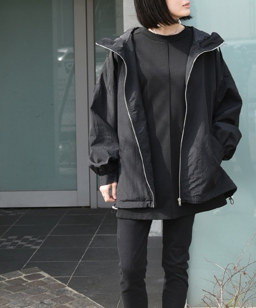 「and it_」 ジップアップブルゾン M ブラック レディース_画像5