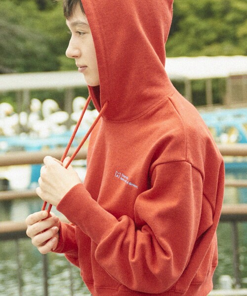 「Firsthand」 プルオーバーパーカー フリ- レッド レディース_画像2