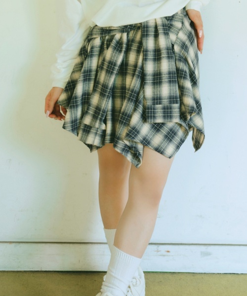 LOVETOXIC パンツ 「LTXC」腰巻き風チェックキュロット キッズ 子供服