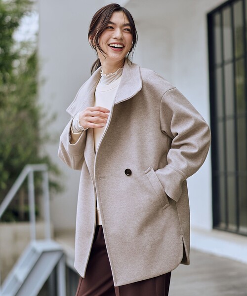 ANY（エニィ） コート アウター スタンドコクーンコート レディース