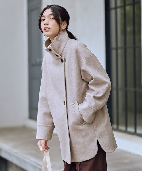 ANY（エニィ） コート アウター スタンドコクーンコート レディース