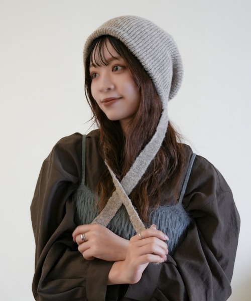 polcadot（ポルカドット） ニット帽 ニットキャップ 3wayニット