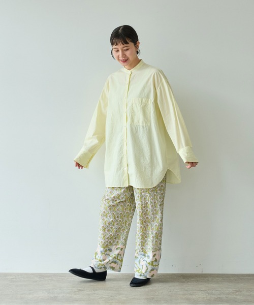 yuni ブラウス シャツ コットンキャッチワッシャーmoe sleeves back