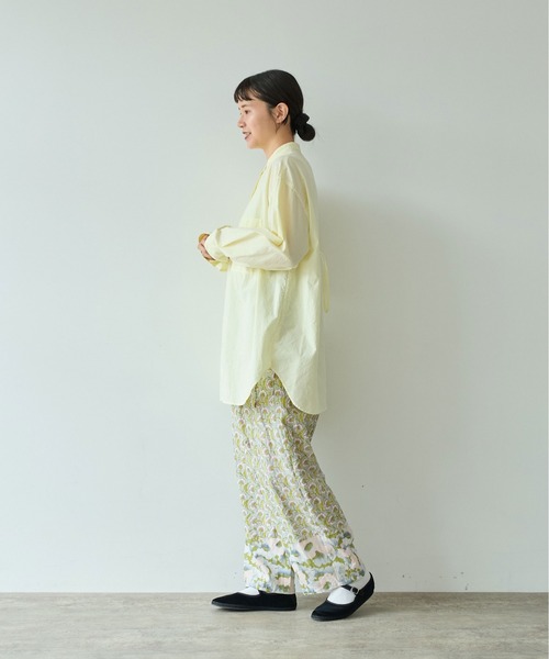 yuni ブラウス シャツ コットンキャッチワッシャーmoe sleeves back 