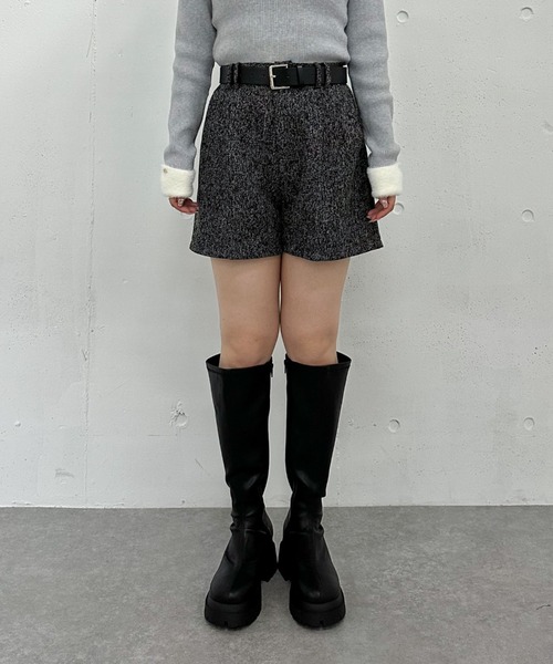 archives（アルシーヴ） パンツ ベルト付ツイードショートパンツ