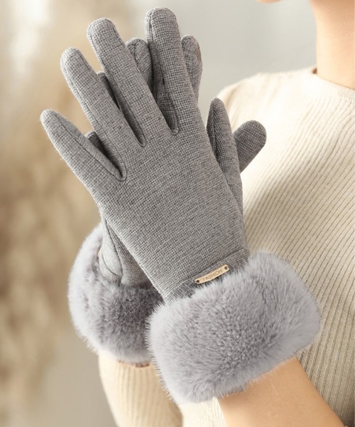 miniministore（ミニミニストア） 手袋 裏起毛ファー手袋冬 防風保温