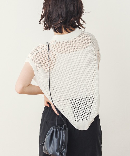 「hunch」 半袖ニット FREE ライトブルー レディース_画像3