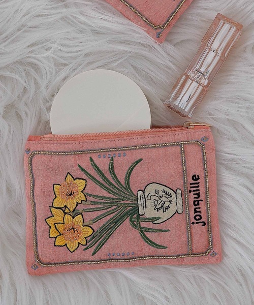 emesuelee ポーチ ボタニカル刺繍ポーチ レディース : ZOZOTOWN Yahoo