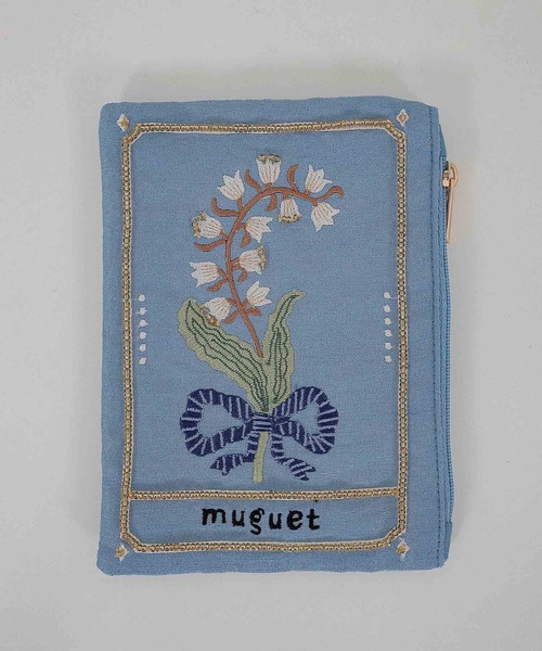 Posh 花柄刺繍ポーチ emesuelee ポーチ ボタニカル刺繍ポーチ レディース : ZOZOTOWN Yahoo