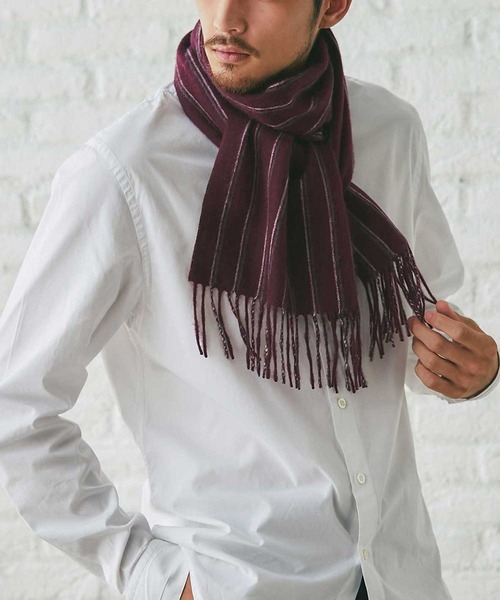 IMC マフラー カシミヤ100％ メンズ リバーシブルマフラー メンズ