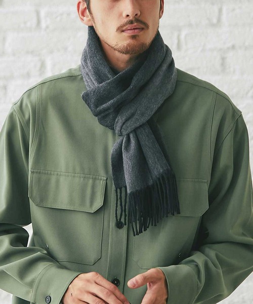 IMC マフラー カシミヤ100％ メンズ リバーシブルマフラー メンズ