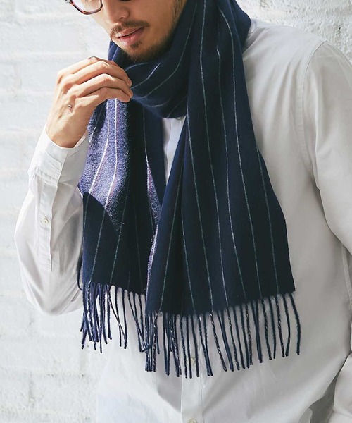 IMC マフラー カシミヤ100％ メンズ リバーシブルマフラー メンズ