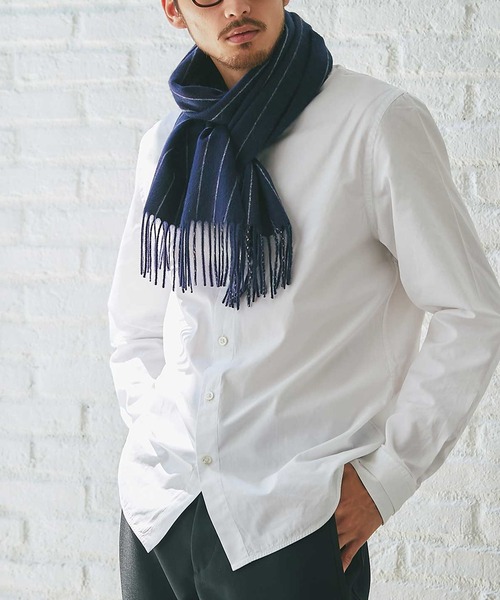 IMC マフラー カシミヤ100％ メンズ リバーシブルマフラー メンズ