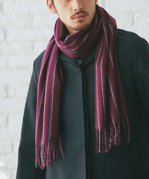 IMC マフラー カシミヤ100％ メンズ リバーシブルマフラー メンズ