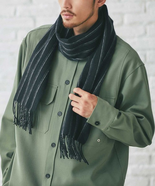 IMC マフラー カシミヤ100％ メンズ リバーシブルマフラー メンズ