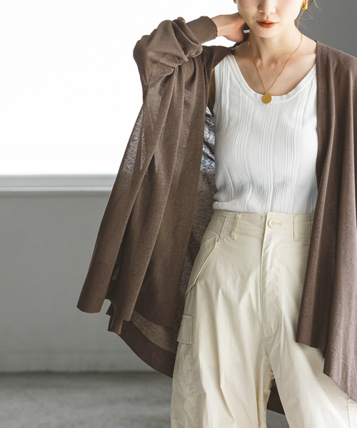 NOBLE（ノーブル） ニットカーディガン FREE ブラウン レディース