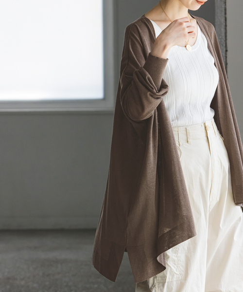 NOBLE（ノーブル） ニットカーディガン FREE ブラウン レディース