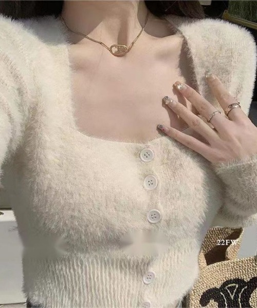 「shameless」 ニットカーディガン FREE オフホワイト レディース_画像3