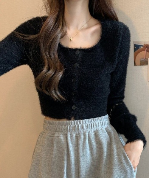 「shameless」 ニットカーディガン FREE オフホワイト レディース_画像6