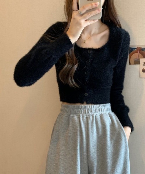 「shameless」 ニットカーディガン FREE オフホワイト レディース_画像7