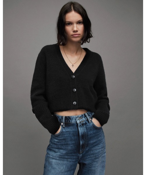 「ALLSAINTS」 ニットカーディガン X-SMALL ブラック レディース_画像4