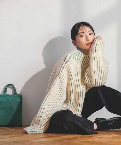 「Gready Brilliant」 「QTUME」長袖ニット FREE ベージュ レディース_画像5