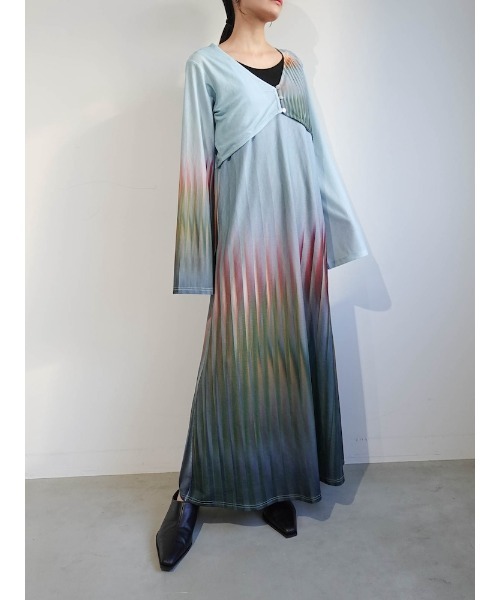 ワンピース Art Line Print 2piece Dress/アートラインプリント２ピースドレスの画像