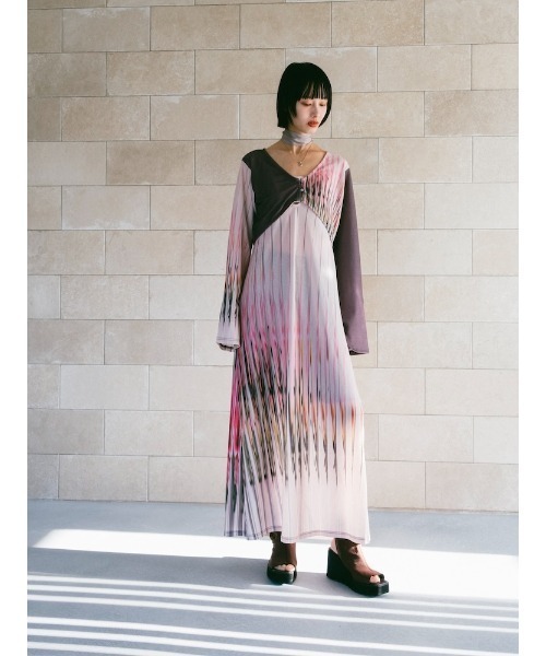 ワンピース Art Line Print 2piece Dress/アートラインプリント２ピースドレスの画像