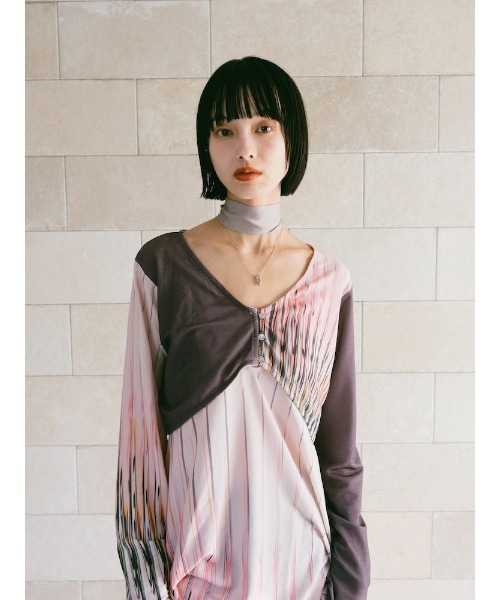 ワンピース Art Line Print 2piece Dress/アートラインプリント２ピースドレスの画像