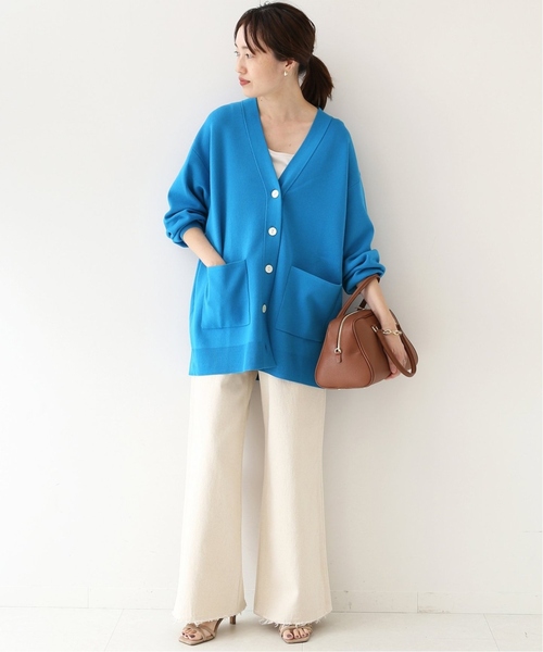 「SLOBE IENA」 ニットカーディガン FREE ブルー レディース_画像2