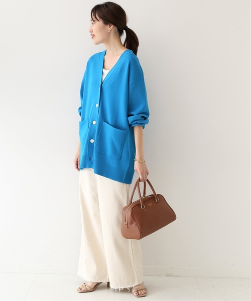 「SLOBE IENA」 ニットカーディガン FREE ブルー レディース_画像4