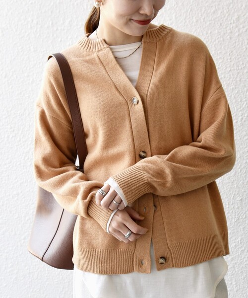 SHIPS any 「SHIPS any」 カーディガン ONE SIZE キャメル レディース