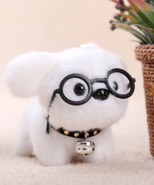 ALMO キーホルダー 「Bls」「ZA」「Bling Leads」めがねわんこ 犬(BL