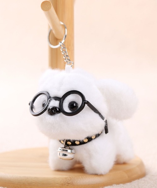 ALMO キーホルダー 「Bls」「ZA」「Bling Leads」めがねわんこ 犬(BL
