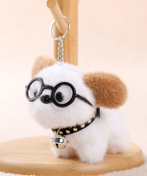 ALMO キーホルダー 「Bls」「ZA」「Bling Leads」めがねわんこ 犬(BL