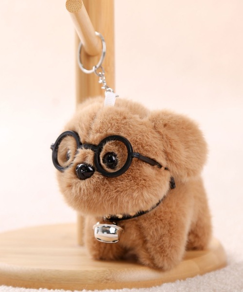 ALMO キーホルダー 「Bls」「ZA」「Bling Leads」めがねわんこ 犬(BL