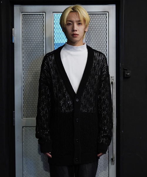 「G.O.C」 ニットカーディガン MEDIUM ワイン メンズ_画像7