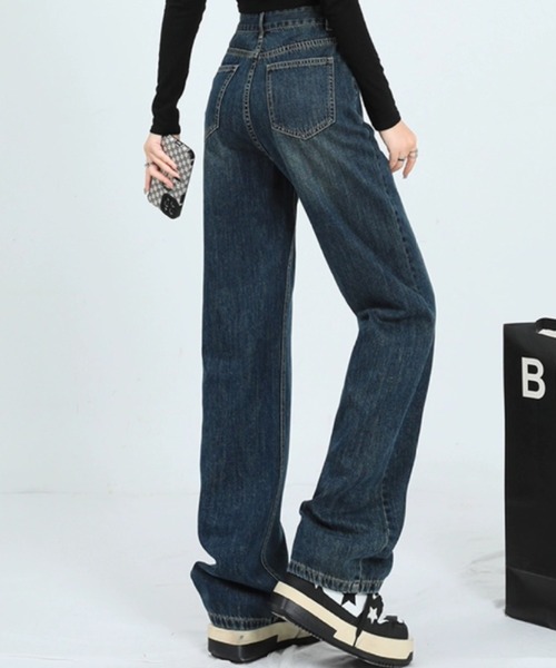 ジーンズ デニム デニムパンツ ハイウエストストレートデニムパンツ レディース | LACーVERT | 11