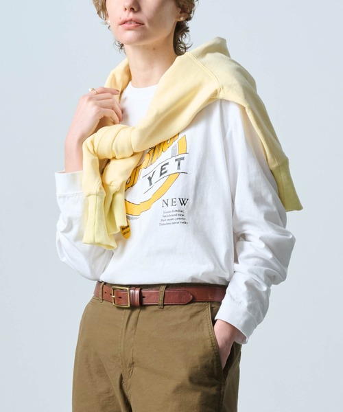 「kha:ki」 長袖カットソー 1 ホワイト レディース_画像4