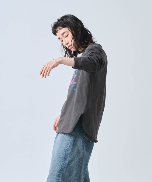 「kha:ki」 長袖カットソー 1 ホワイト レディース_画像8