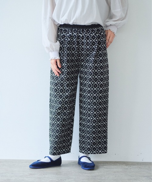 yuni パンツ 単色刺繍wide pettit pants レディース : ZOZOTOWN Yahoo
