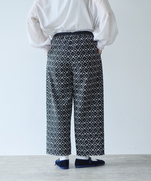 yuni パンツ 単色刺繍wide pettit pants レディース : ZOZOTOWN Yahoo